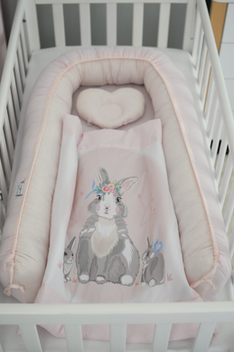 Кокон-гнездышко с пледом Baby Veres Summer Bunny pink