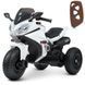 Электромотоцикл детский Bambi Racer M 4840ALR-1 белый с пультом управления, передние фары со светом, звуковые эффекты