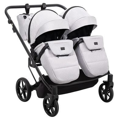Коляска 2 в 1 для двійні Adamex Leo Duo Tip TК-1 Light Grey