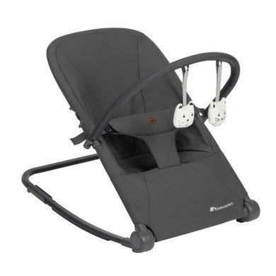 Шезлонг-качалка для новорожденных BEBE CONFORT Aster Mineral Graphite с легкой конструкцией, компактная сборка, регулируемая спинка