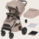Прогулянкова коляска Lionelo BETT BEIGE SAND з капюшоном XXL, органайзер ThermBag, амортизація