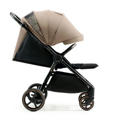 Прогулянкова коляска Kinderkraft Mitzy Linen Beige великі безпрокольні колеса, швидке складання