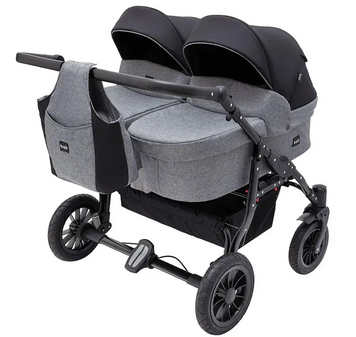 Коляска 2 в 1 для двойни Bair Sorento Duo, графит-черный (BS-04)