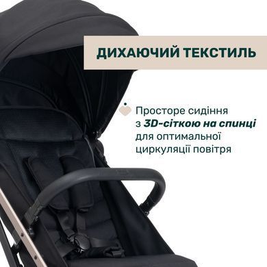 Прогулочная коляска Chicco Dolomiti черная с большими непробиваемыми колесами, система сборки одной рукой OneTouch, легкая и маневренная