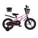 Двоколісний дитячий велосипед PROF1 AIR PRO 18д. MB 181059 pink зі страховими коліщатками, регульована висота сидіння, дзвінок і кошик на кермі