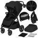 Прогулочная коляска Lionelo BETT BLACK ONYX с капюшоном XXL, органайзер ThermBag, амортизация