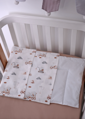 Постільний комплект для дитячого ліжечка Baby Veres "Будівельні машинки" 3 предмети