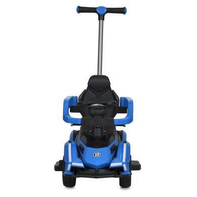 Дитячий електромобіль 3в1 Bambi Racer M 5781EBLR-4 синій з функцією каталки-толокара, батьківська ручка, пульт дистанційного керування, підсвітка