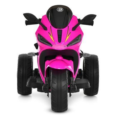 Дитячий мотоцикл Bambi Racer M 6345ELR-8 рожевий зі світними фарами, звукові ефекти, USB, MP3, Bluetooth, індикатор заряду