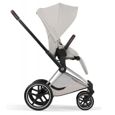 Коляска 2в1 Cybex Priam Style Collection 5.0 City Grey шасі Chrome з реверсивним блоком, великі колеса, ремені безпеки One Pull, складання люльки з шасі