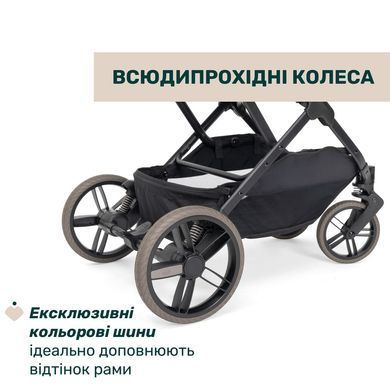 Прогулянкова коляска Chicco Dolomiti бежева з великими непробивними колесами, система складання однією рукою OneTouch, легка та маневрена