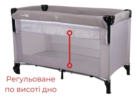 Ліжко-манеж FreeON Bedside з другим ярусом Grey