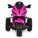 Дитячий мотоцикл Bambi Racer M 6345ELR-8 рожевий зі світними фарами, звукові ефекти, USB, MP3, Bluetooth, індикатор заряду