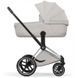 Коляска 2в1 Cybex Priam Style Collection 5.0 City Grey шасі Chrome з реверсивним блоком, великі колеса, ремені безпеки One Pull, складання люльки з шасі