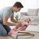 Шезлонг-гойдалка Adbor Cloud 601 pink баунсер з дугою та іграшками, ергономічний чохол, легка вага