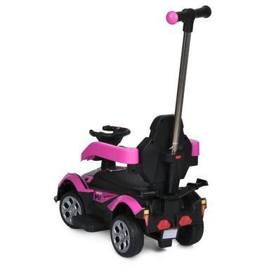 Дитячий електромобіль 3в1 Bambi Racer M 5781EBLR-8 рожевий з функцією каталки-толокара, батьківська ручка, пульт дистанційного керування, підсвітка