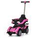 Дитячий електромобіль 3в1 Bambi Racer M 5781EBLR-8 рожевий з функцією каталки-толокара, батьківська ручка, пульт дистанційного керування, підсвітка