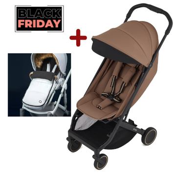 Прогулочная коляска Anex Air-X² Bronzo легкая, компактная, для путешествий с амортизацией + зимний конверт Hug светло-серый (до 14.11 действует предзаказ)