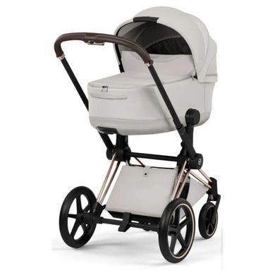 Коляска 2в1 Cybex Priam Style Collection 5.0 City Grey шасси Rosegold с реверсивным блоком, большие колеса, ремни безопасности One Pull, складывание люльки из шасси