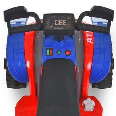 Детский электрический квадроцикл Bambi Racer M 6367ELR-3-4 сине-красный с пультом дистанционного управления, на аккумуляторе, 2 мотора, подсветка