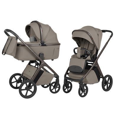 Коляска 2в1 CARRELLO Vector F CRL-6700 Flannel Beige зі складною люлькою, пружинна амортизація, реверсивне сидіння