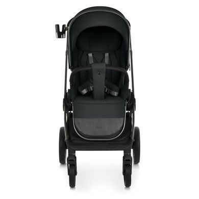 Коляска 2в1 El Camino ELLE ME 1221 Black великі гелеві колеса, регульована висота люльки, реверсивний блок