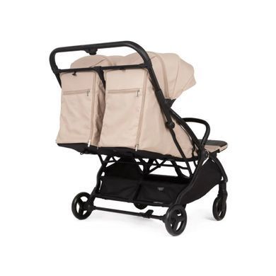 Прогулянкова коляска Adamex Alto Beige для двійні з автоматичним складанням, безступінчате регулювання спинки, знімний та поворотний бампер