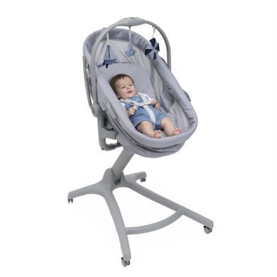 Приставне дитяче ліжечко Chicco Baby Hug Pro 5в1 Earl Grey функція шезлонгу та стільця для годування, переносне ліжечко