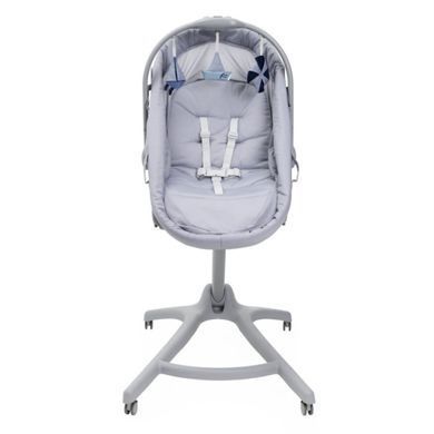 Приставне дитяче ліжечко Chicco Baby Hug Pro 5в1 Earl Grey функція шезлонгу та стільця для годування, переносне ліжечко