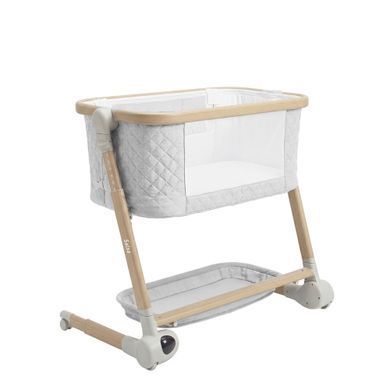 Приставне ліжечко Carrello Salsa CRL-16507 Velora Grey компактні розміри, елетричне загойдування, датчик руху і плачу, пульт ДК