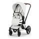 Коляска 2в1 Cybex Priam Style Collection 5.0 Off White шасі Chrome з реверсивним блоком, великі колеса, ремені безпеки One Pull, складання люльки з шасі