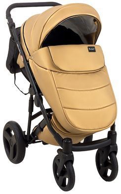 Коляска 2 в 1 Bair Mirello Plus кожа 100% MP-38 золото перламутр - черный