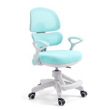 Детское компьютерное кресло BAMBI M 6482-4 голубое с регулировкой высоты, спинка с сеткой, подлокотники