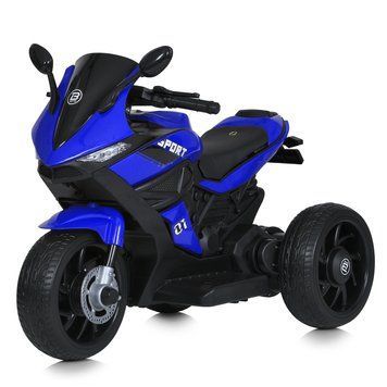 Дитячий мотоцикл Bambi Racer M 4454EL-4 синій з MP3, SD, USB роз'ємом, світяться передні фари, сидіння еко-шкіра