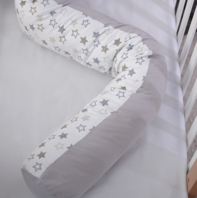 Подушка для годування Baby Veres Comfort Long stars white-gray 170х52 см
