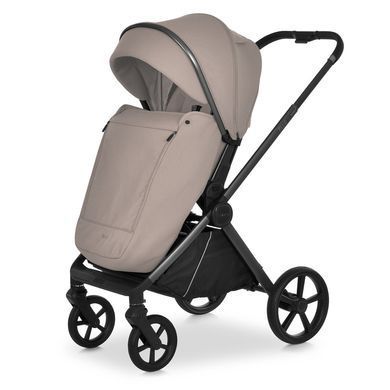Коляска 2в1 El Camino ELLE ME 1221 Beige великі гелеві колеса, регульована висота люльки, реверсивний блок