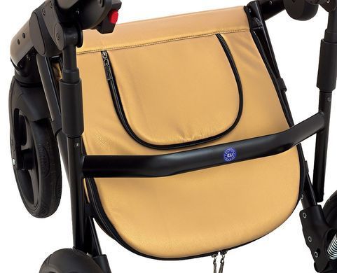 Коляска 2 в 1 Bair Mirello Plus кожа 100% MP-38 золото перламутр - черный