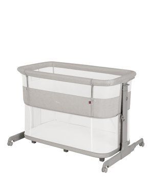 Приставная кровать-манеж 2в1 CARRELLO Picto CRL-16506 Tao Grey 6 уровней высоты, съемный текстиль, колеса для перемещения, матрац в комплекте