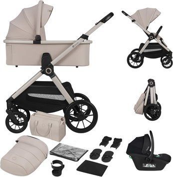 Універсальна коляска 3 в 1 Lionelo Layla Beige Sand (новий колір 2026 року)