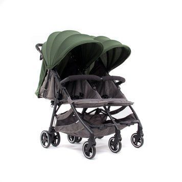 Прогулянкова коляска для двійні Baby Monsters KUKI TWIN black шасі зелений