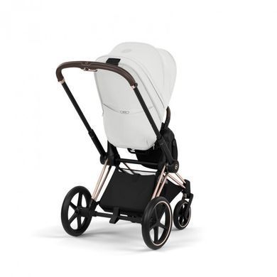 Коляска 2в1 Cybex Priam Style Collection 5.0 Off White шасі Rosegold з реверсивним блоком, великі колеса, ремені безпеки One Pull, складання люльки з шасі