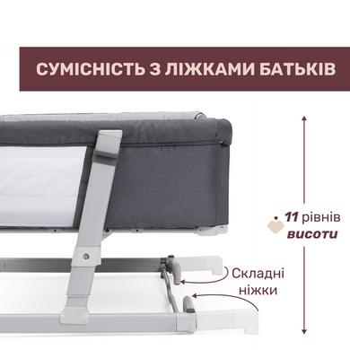 Приставная детская кроватка для двойни Chicco Next2Me Twins 11 уровней высоты, раздвижной бортик, 2 матраса в комплекте
