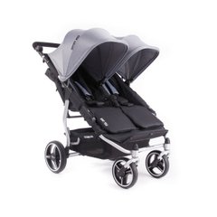 Прогулочная коляска для двойни Baby Monsters EASY TWIN silver шасси серый