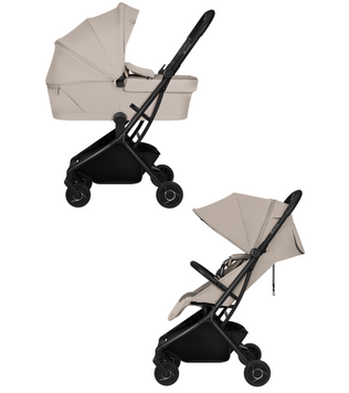 Коляска 2в1 Lionelo SIA FLEX BEIGE SAND легка та компактна, люлька складається з шасі, матрац AiryDots
