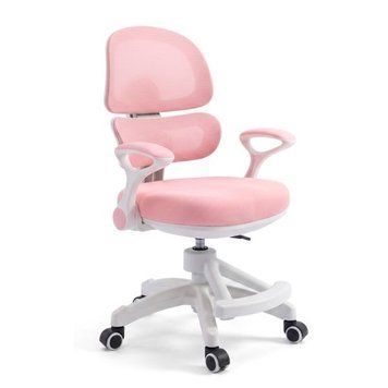 Детское компьютерное кресло BAMBI M 6482-8 розовое с регулировкой высоты, спинка с сеткой, подлокотники