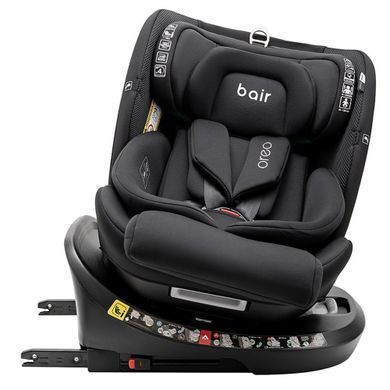 Автокрісло Bair Oreo 360 i-size BO-01 total black Isofix, поворотний механізм на 360, регулювання підголівника