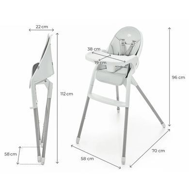Дитячий стільчик для годування 2в1 Kinderkraft Dinnly Grey (KHDINN00LGR0000)
