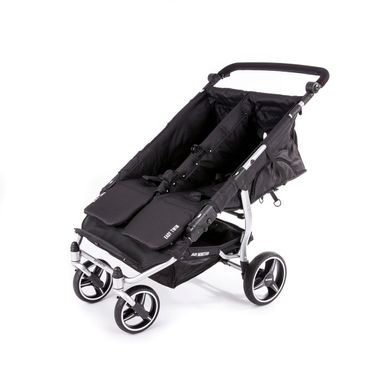 Прогулочная коляска для двойни Baby Monsters EASY TWIN silver шасси серый