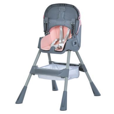 Стульчик для кормления BAMBI M 5722 Pink с корзиной для игрушек, регулировка спинки, подноса и подножки, колеса, защита от сползания