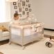 Ліжко-манеж Kinderkraft Leody UP Beige (KCLEODUPBEG0000) 2 рівні матрацу, бічний вхід на блискавці, колеса з фіксацією